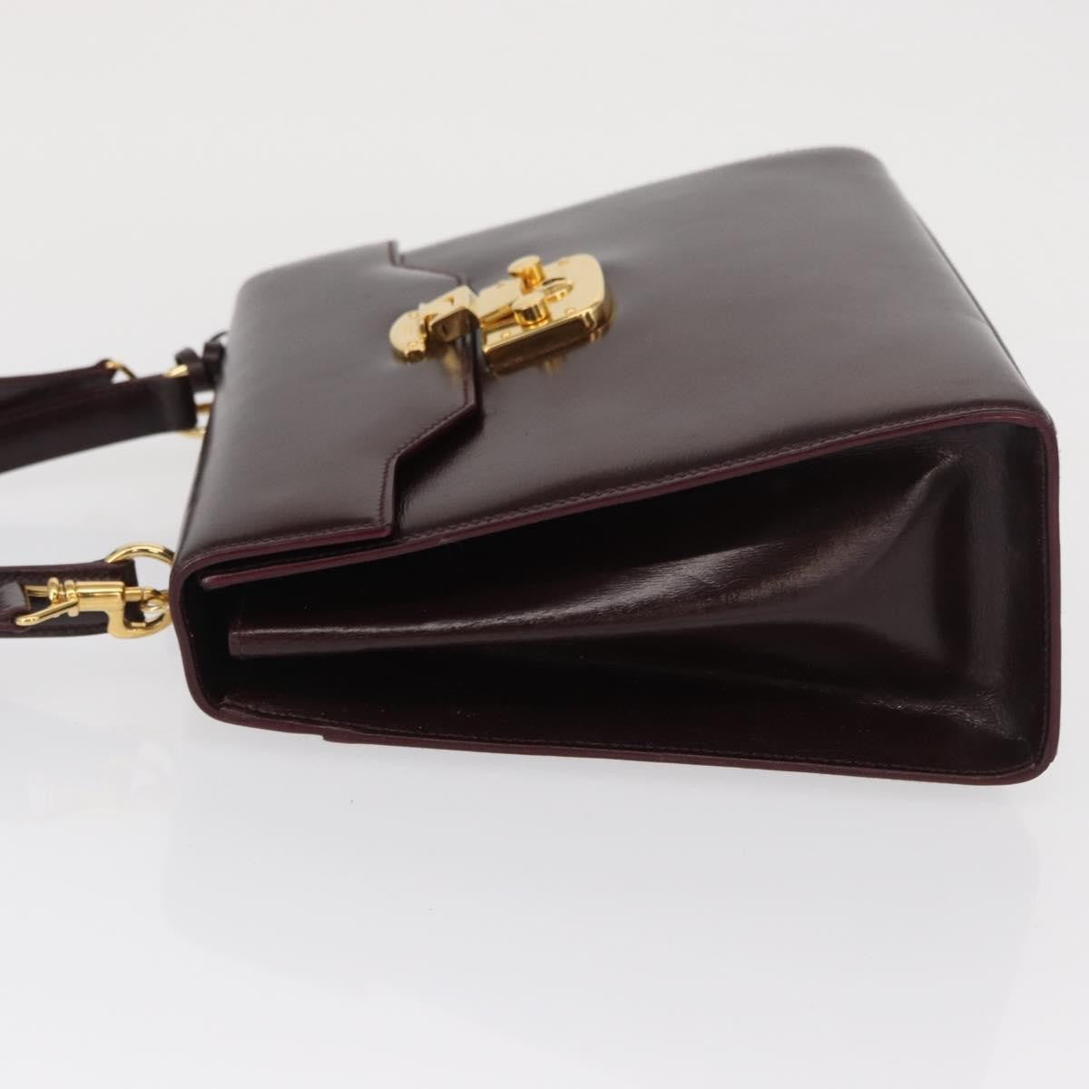 Gucci GUCCI Hand Bag Leather 2way Bordeaux Gold 000 2026 0258 Authentic ep12849