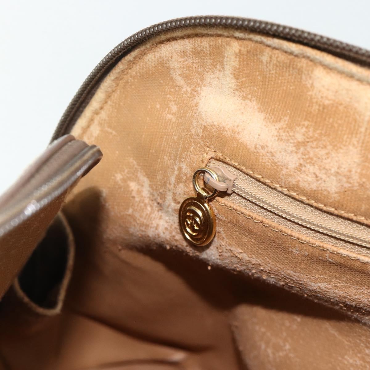 Gucci GUCCI GG Supreme Hand Bag PVC 2way Beige Gold Authentic 179199