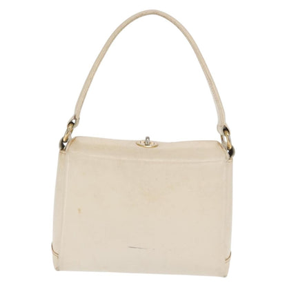 Gucci GUCCI Hand Bag Leather White Silver Authentic ep13227