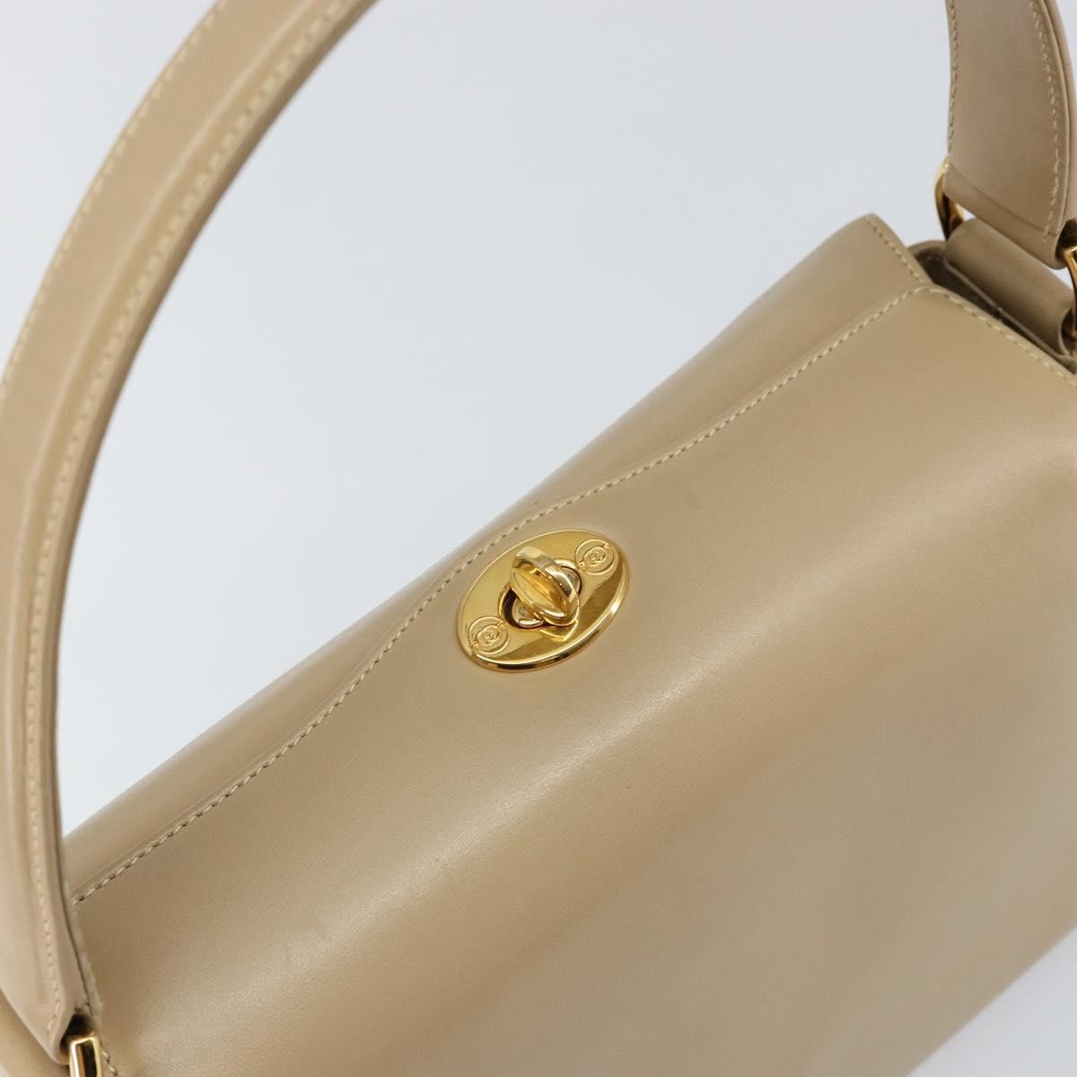 Gucci GUCCI Shoulder Bag Leather Beige Gold Authentic ep11343