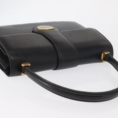 Gucci GUCCI Hand Bag Leather Gold Black Authentic 162764