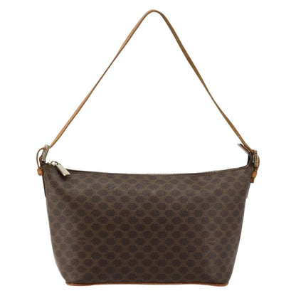 Celine CELINE Macadam Canvas Shoulder Bag PVC Leather Brown Gold Authentic bs34810