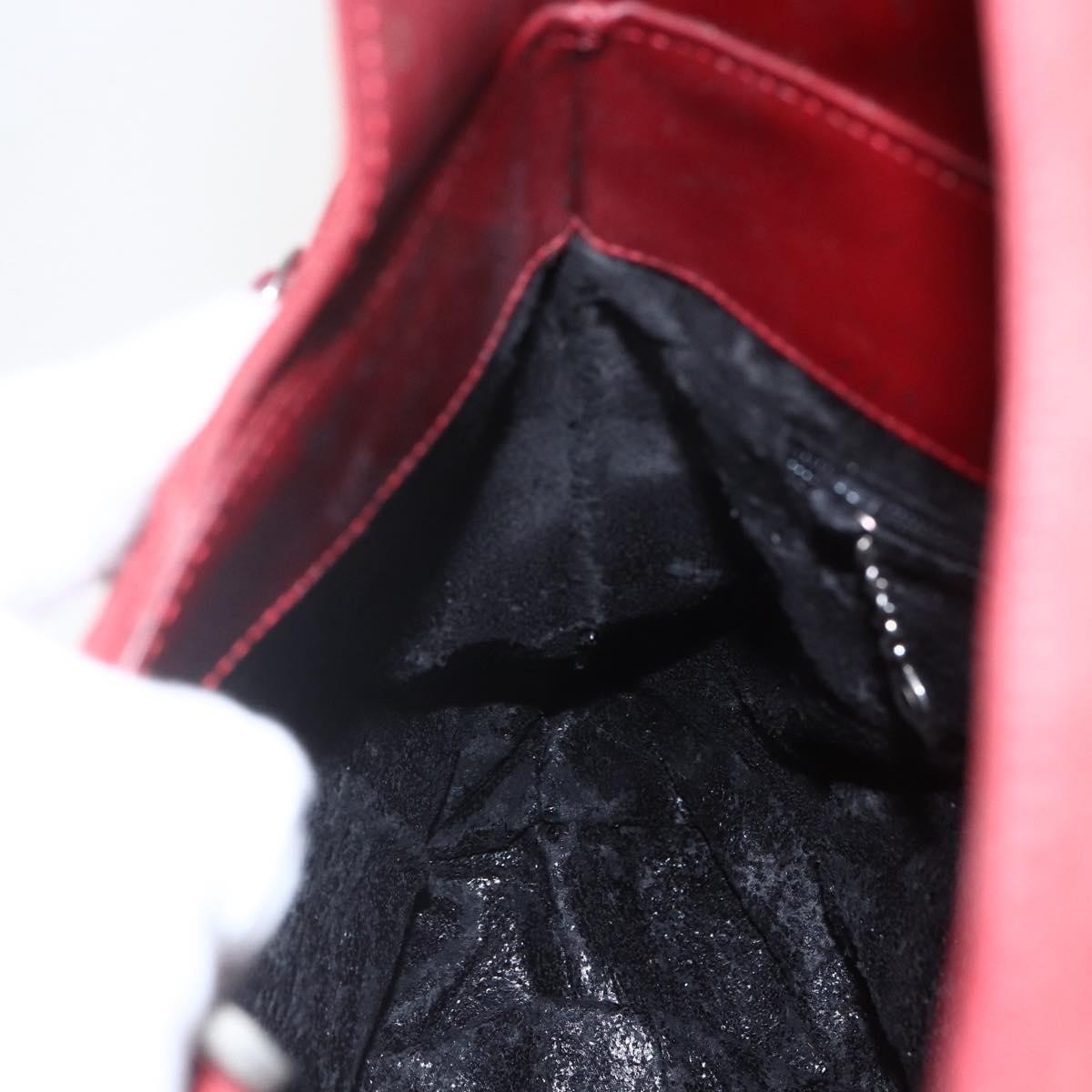 Gucci GUCCI Shoulder Bag Suede Red Silver Authentic 154502