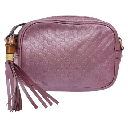 Gucci GUCCI Micro GG Canvas Guccissima Bag Leather Pink Gold 309538 Authentic sw1136