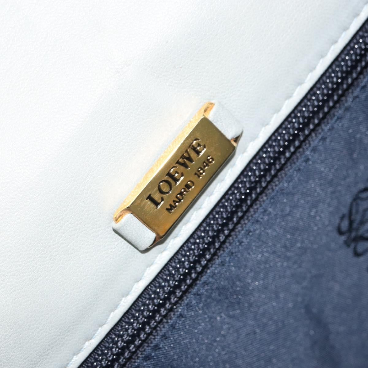 Loewe LOEWE Anagram Shoulder Bag Leather Gray Gold Authentic 166708