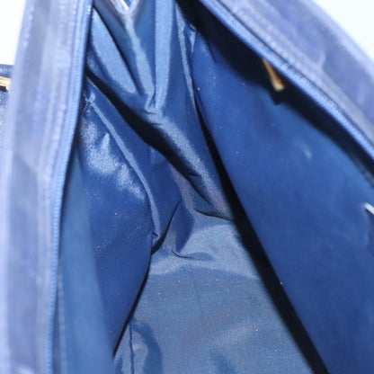 MCM MCM Logogram Vicetos Shoulder Bag Nylon Navy Gold Authentic 127085