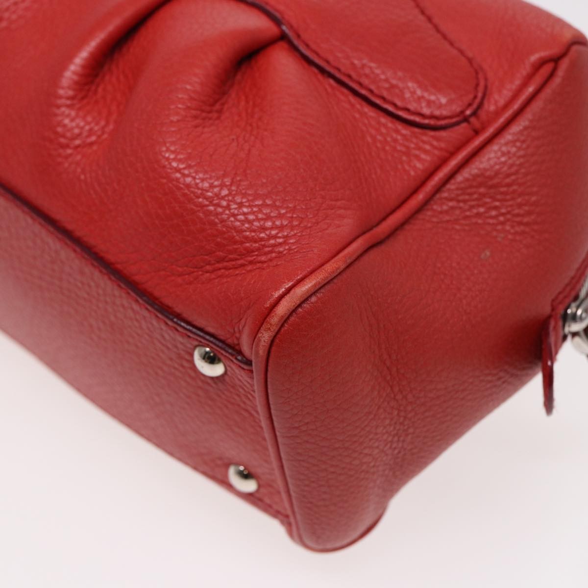 Salvatore Ferragamo Salvatore Ferragamo Gancini Hand Bag Leather 2way Red Authentic 78767