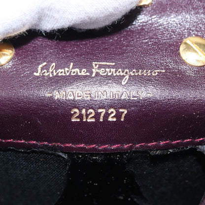 Salvatore Ferragamo Salvatore Ferragamo Chain Gancini Shoulder Bag Suede Purple Gold Authentic 152790