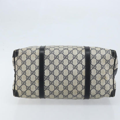 Gucci GUCCI GG Supreme Hand Bag PVC Navy Gold Authentic YKZ165
