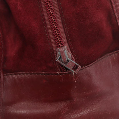 Loewe LOEWE Anagram Hand Bag Suede Leather Bordeaux Gold Authentic bs34369