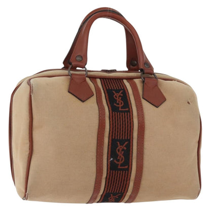 Saint Laurent SAINT LAURENT Boston Bag Canvas Brown Authentic BA12896