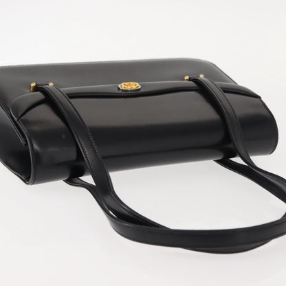 Gucci GUCCI Hand Bag Leather Black Gold Authentic 149354