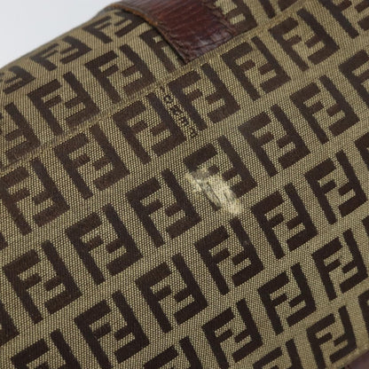 Fendi FENDI Zucchino Canvas Hand Bag Beige Gold Authentic ka2154