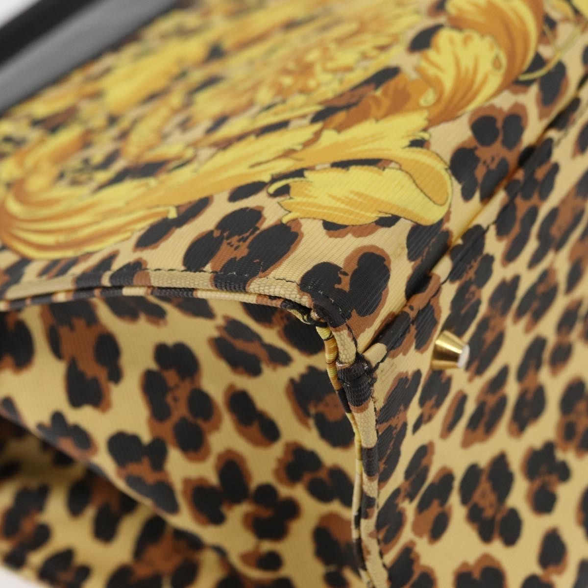 Versace VERSACE Hand Bag PVC Leather Yellow Gold Authentic 177929