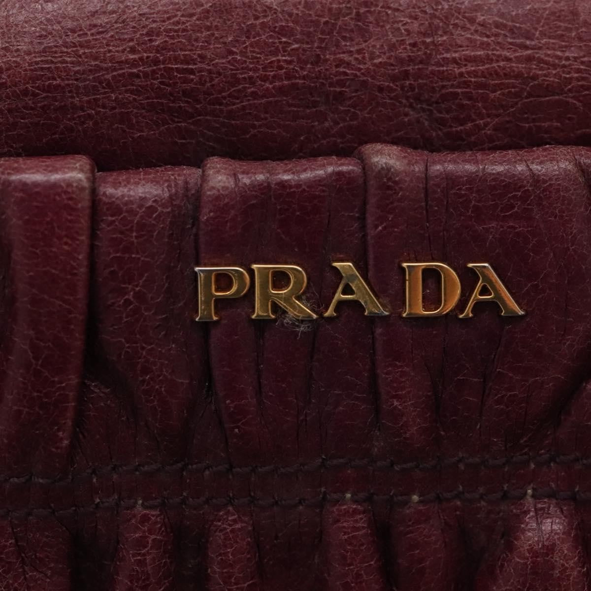 Prada PRADA Shoulder Bag Leather Purple Gold Authentic BD1517