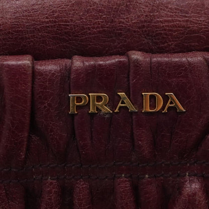 Prada PRADA Shoulder Bag Leather Purple Gold Authentic BD1517