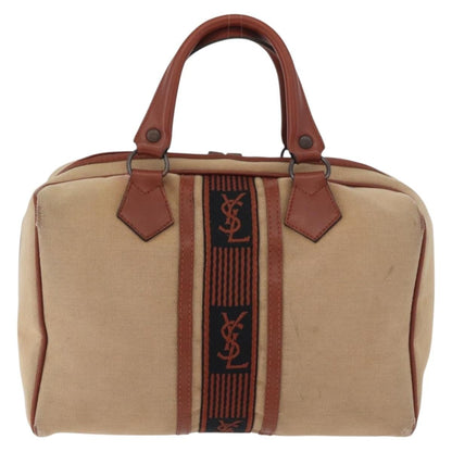 Saint Laurent SAINT LAURENT Boston Bag Canvas Brown Authentic BA12896
