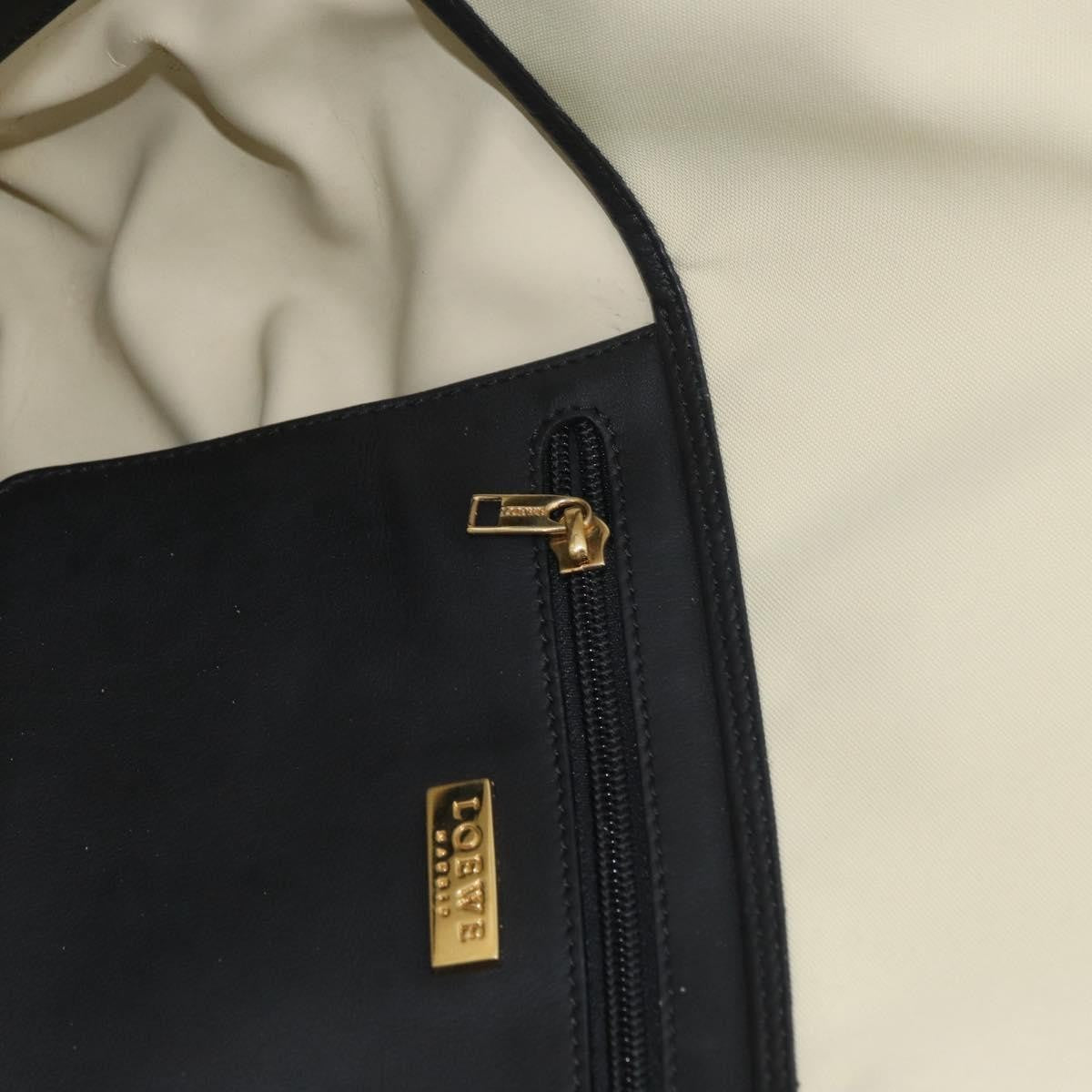 Loewe LOEWE Hand Bag Canvas Leather Beige Gold Authentic 174611