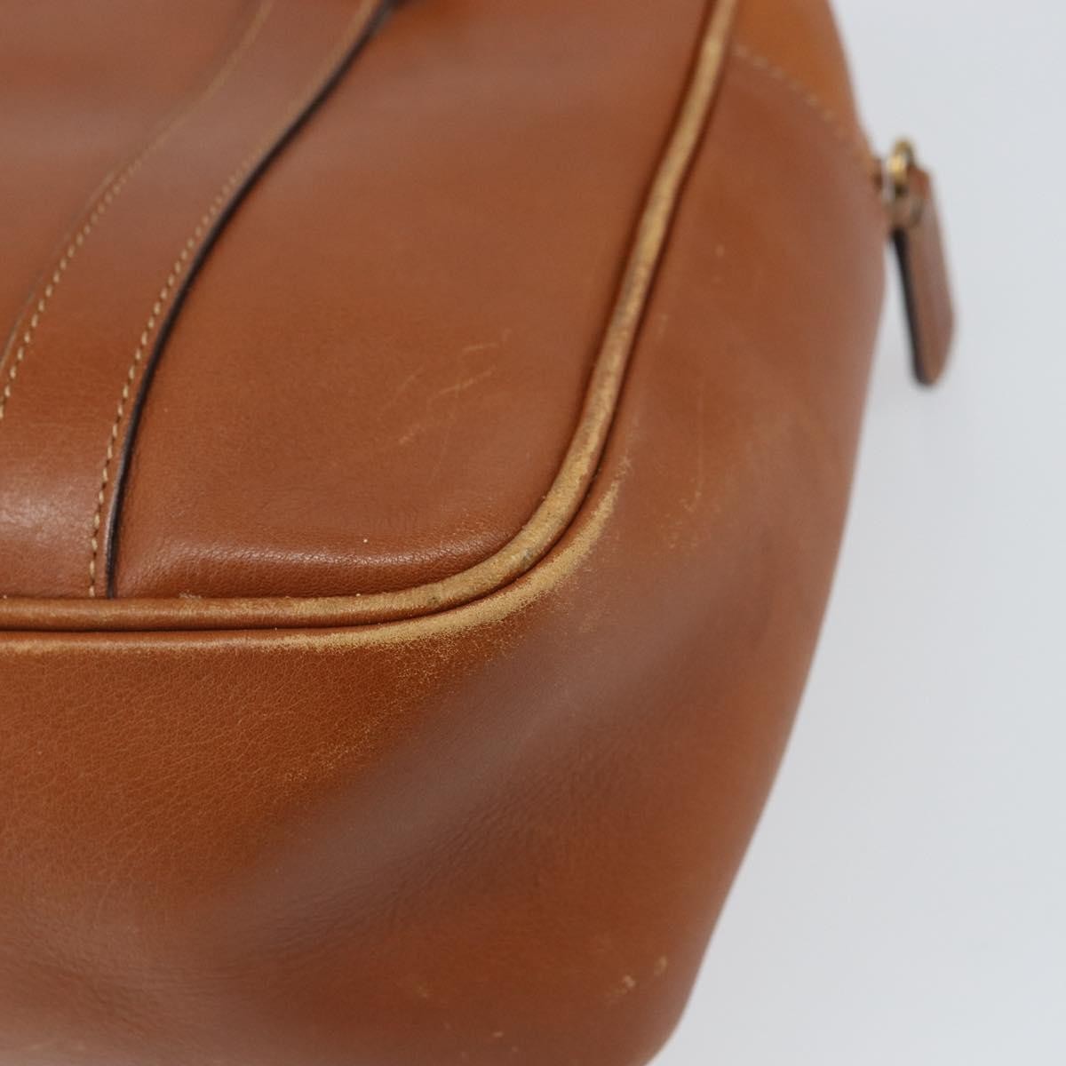 Gucci GUCCI Hand Bag Leather Brown Gold Authentic ep13246