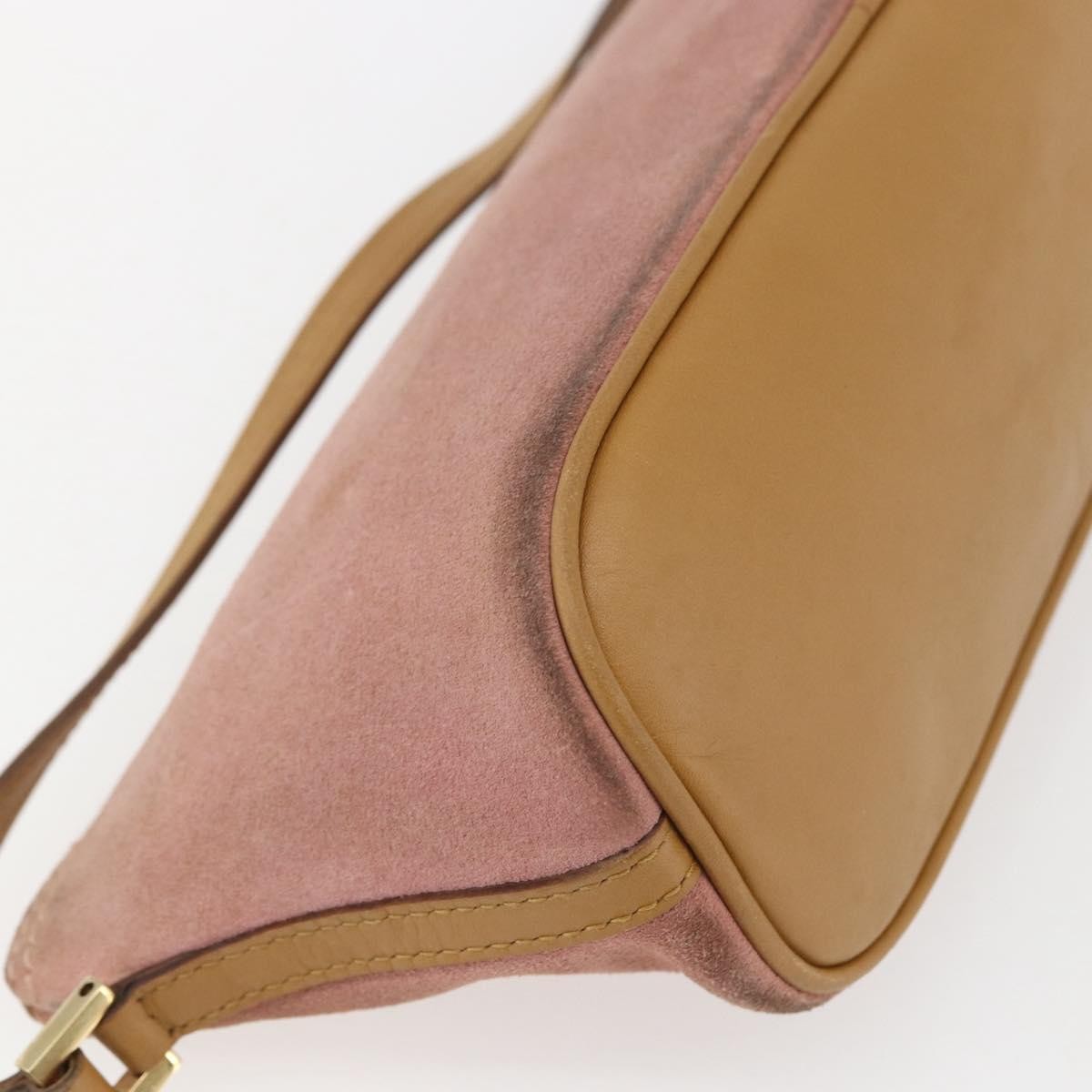 Gucci GUCCI Accessory Pouch Suede Pink Gold 039 1103 Authentic 173549 Bag