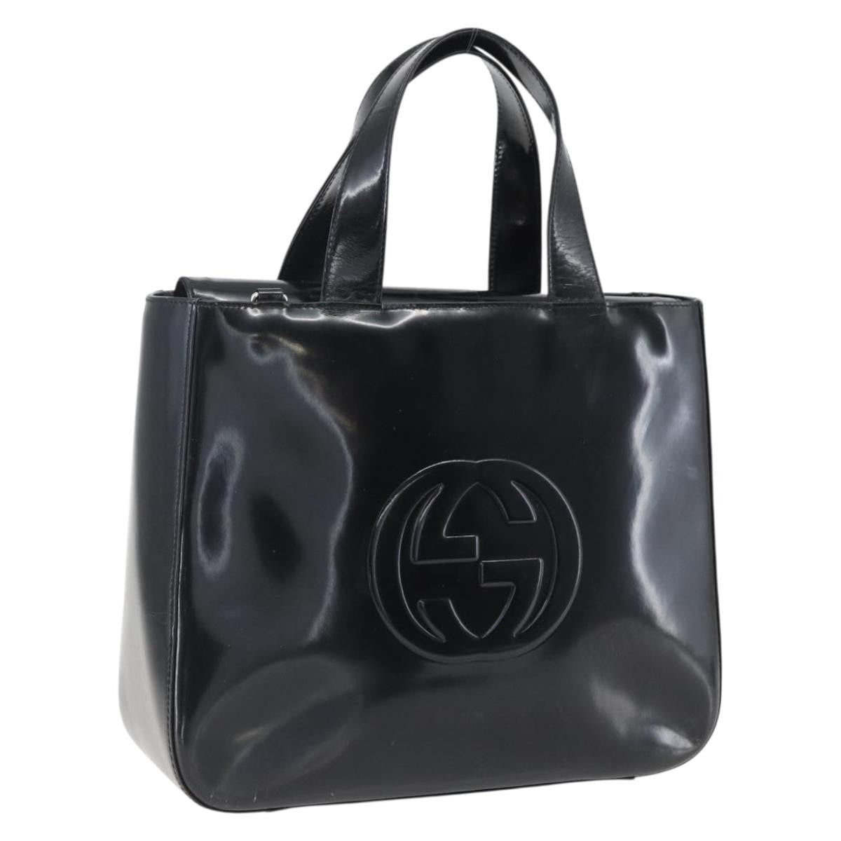 Gucci GUCCI Hand Bag Patent leather Black Silver 000 1013 0504 Authentic ka2334