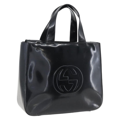 Gucci GUCCI Hand Bag Patent leather Black Silver 000 1013 0504 Authentic ka2334