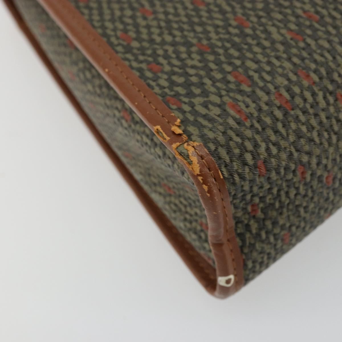 Saint Laurent SAINT LAURENT Hand Bag Coated Canvas 2way Khaki Gold Authentic bs34511