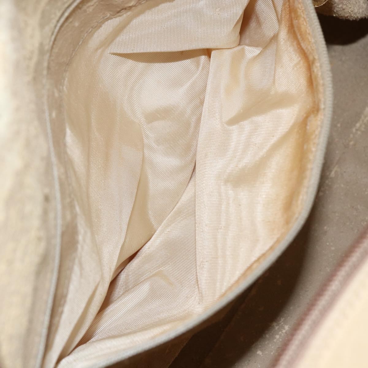 Gucci GUCCI Bamboo Hand Bag Leather 2way Beige Gold Authentic bs31889