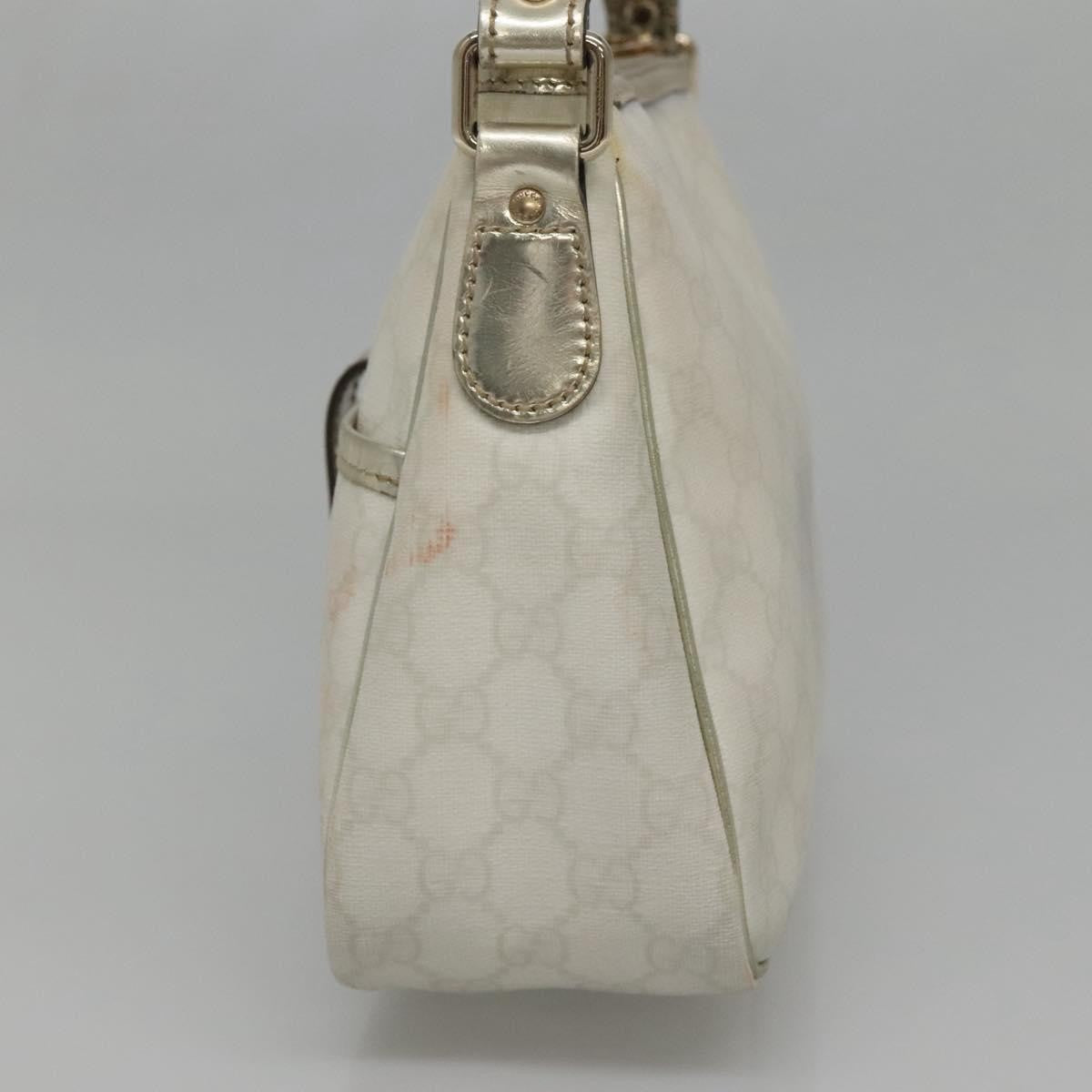 Gucci GUCCI GG Supreme Shoulder Bag PVC White Gold 190258 Authentic SW1471