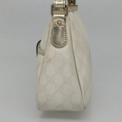 Gucci GUCCI GG Supreme Shoulder Bag PVC White Gold 190258 Authentic SW1471