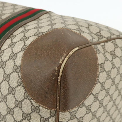 Gucci GUCCI GG Supreme Web Sherry Line Bag PVC Beige Gold 001 25 424 Authentic mr1686