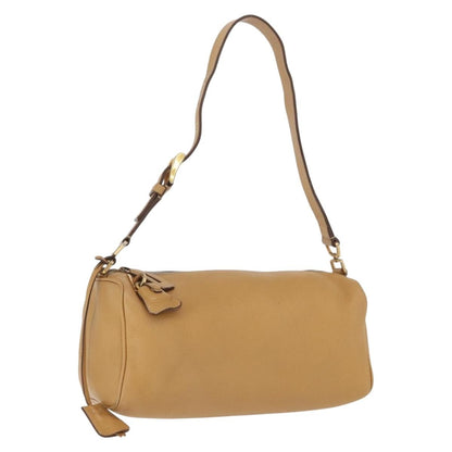 Prada PRADA Shoulder Bag Leather Brown Gold Authentic 172272