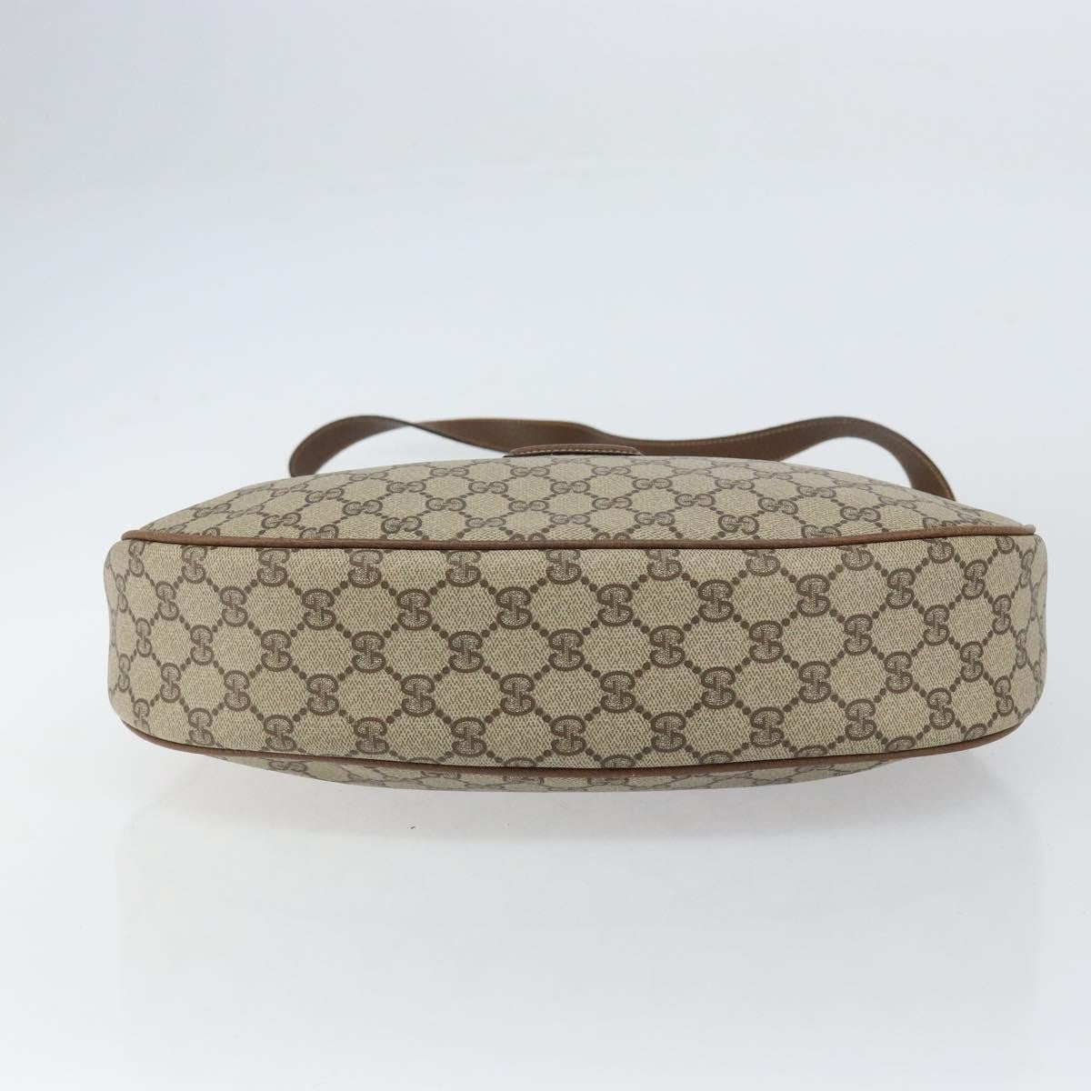 Gucci GUCCI GG Supreme Shoulder Bag PVC Beige Gold Authentic ep12173