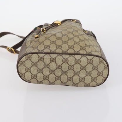 Gucci GUCCI GG Supreme Web Sherry Line Shoulder Bag PVC 2 Set Beige Authentic gh1006