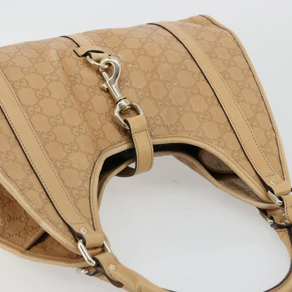 Gucci GUCCI GG Canvas Guccissima Jackie Bag Leather Gold Beige 203494 Authentic ep14099