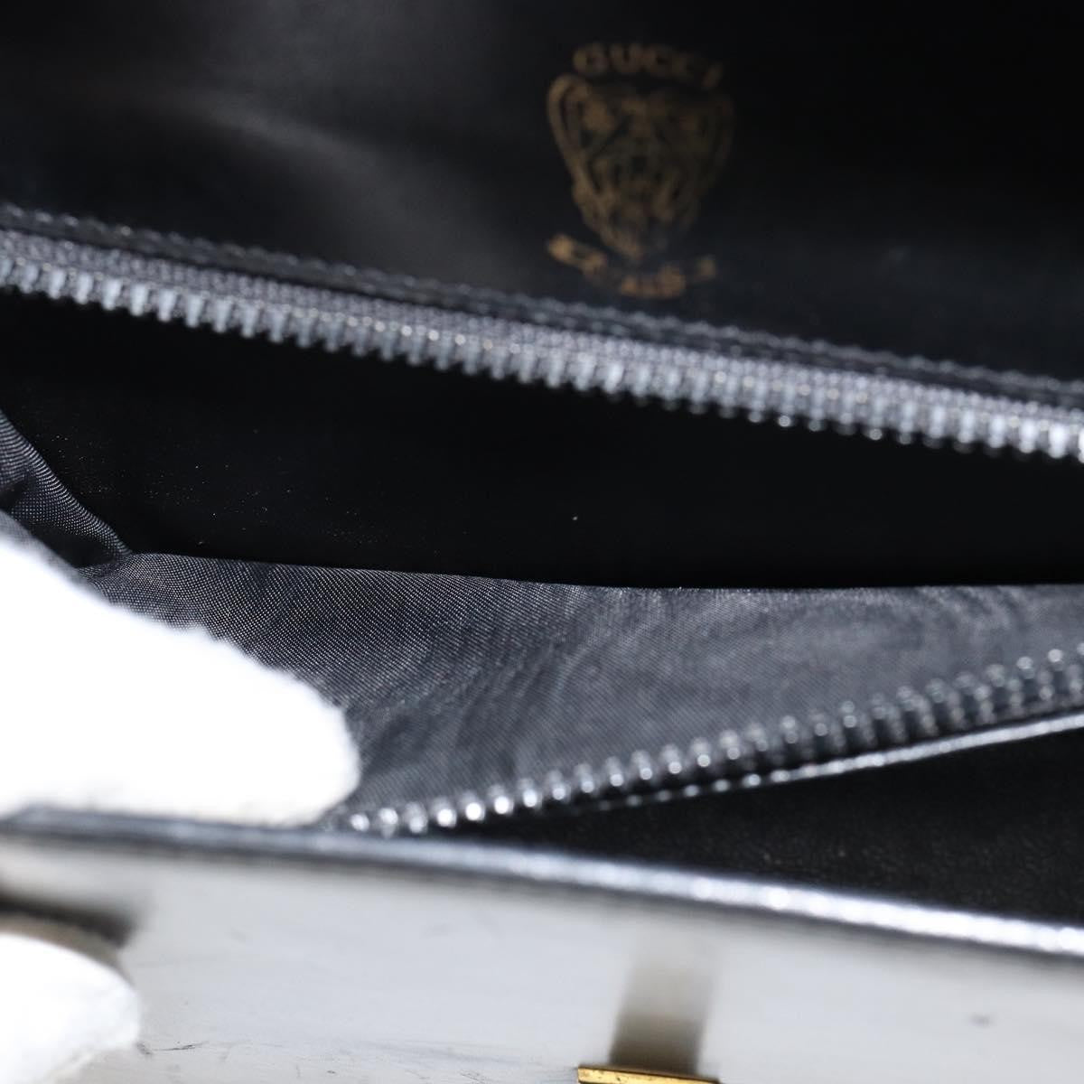 Gucci GUCCI Web Sherry Line Shoulder Bag Leather Black Gold Authentic SW1764