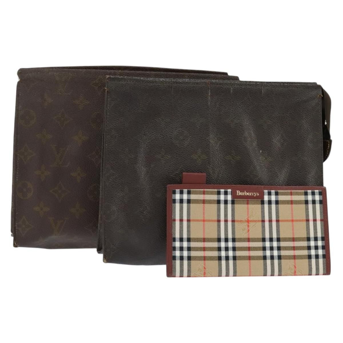 Burberrys Burberrys Louis Vuitton Monogram Clutch Bag PVC Vintage 3 Set Beige Authentic am9305