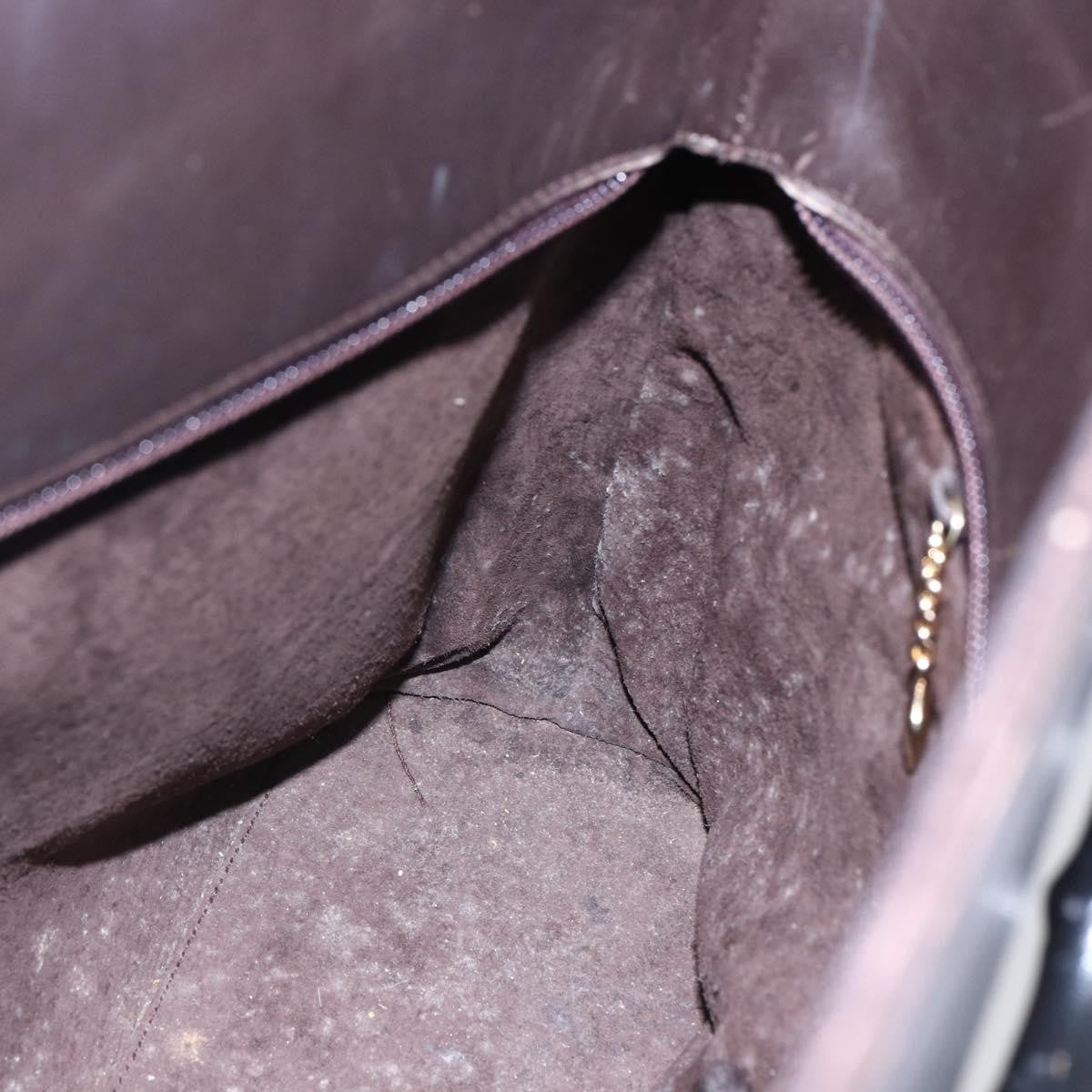Gucci GUCCI Bamboo Hand Bag Leather Dark Brown Gold 002 1998 0507 Authentic ep11424