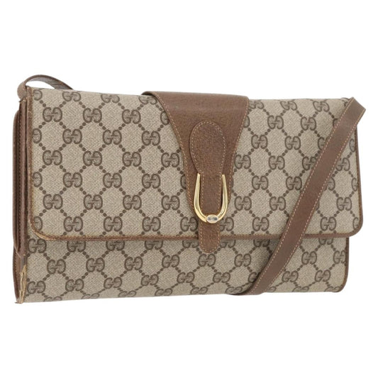 Gucci GUCCI GG Supreme Shoulder Bag PVC Beige Gold 904 02 050 Authentic bs34914