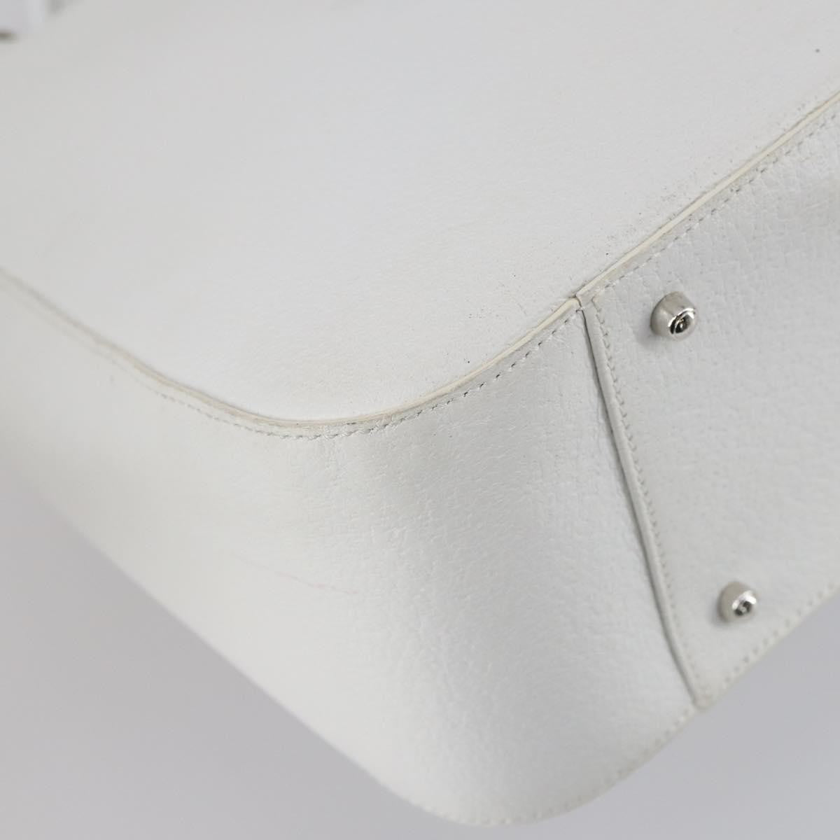 Gucci GUCCI Hand Bag Leather 2way White Silver 000 2058 0307 5 Authentic ep11566