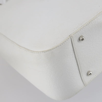 Gucci GUCCI Hand Bag Leather 2way White Silver 000 2058 0307 5 Authentic ep11566