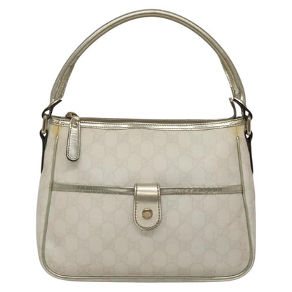 Gucci GUCCI GG Supreme Shoulder Bag PVC White Gold 190258 Authentic SW1471