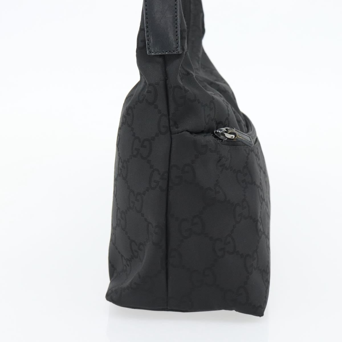 Gucci GUCCI GG Canvas Shoulder Bag Nylon Black Silver 01 3386 Authentic 178845