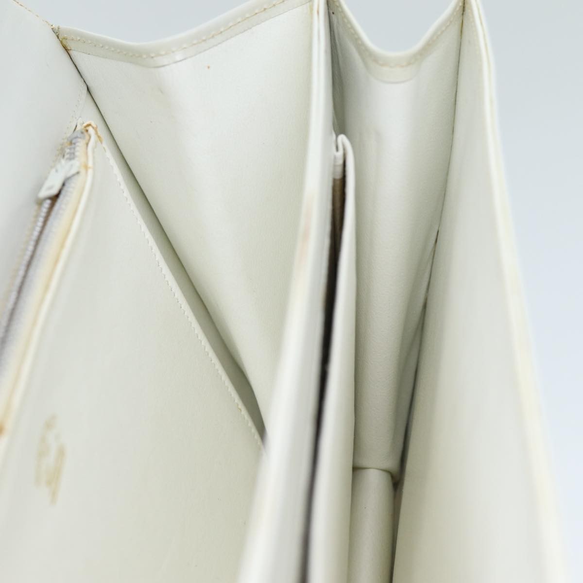 Gucci GUCCI Hand Bag Leather White Authentic yk12076
