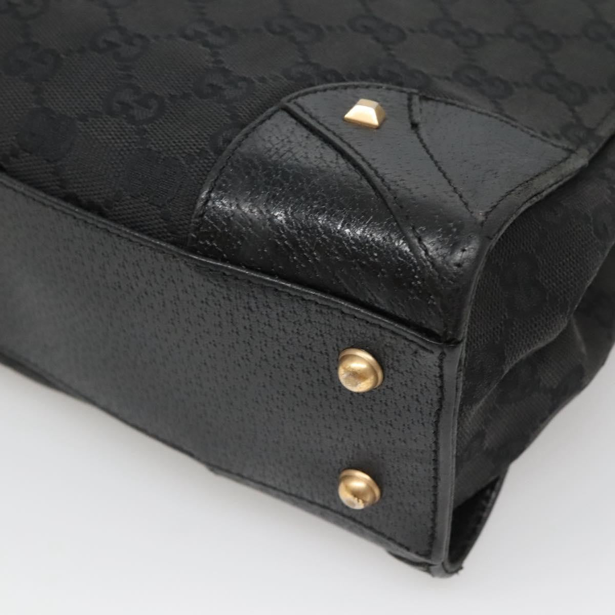 Gucci GUCCI GG Canvas Hand Bag Black Gold 120895 Authentic 130978