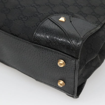 Gucci GUCCI GG Canvas Hand Bag Black Gold 120895 Authentic 130978