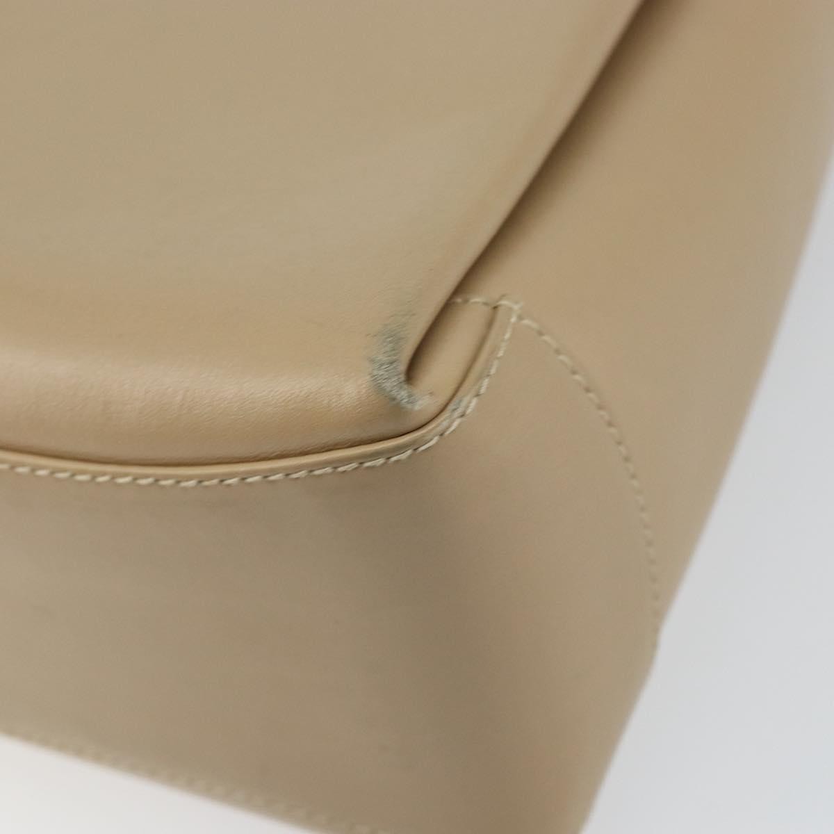 Gucci GUCCI Shoulder Bag Leather Beige Gold Authentic ep11343