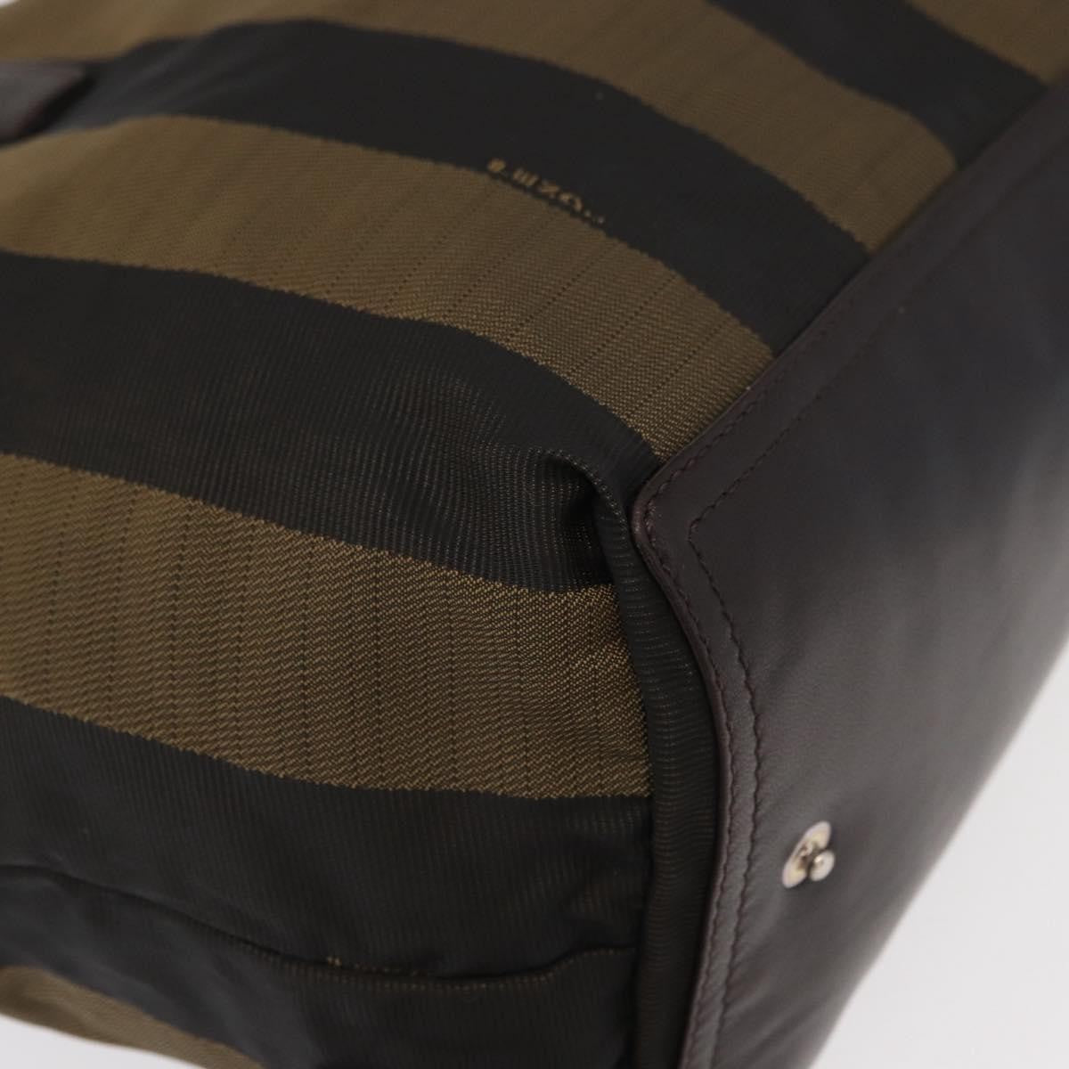 Fendi FENDI Pecan Canvas Hand Bag Black Brown Authentic ep11974