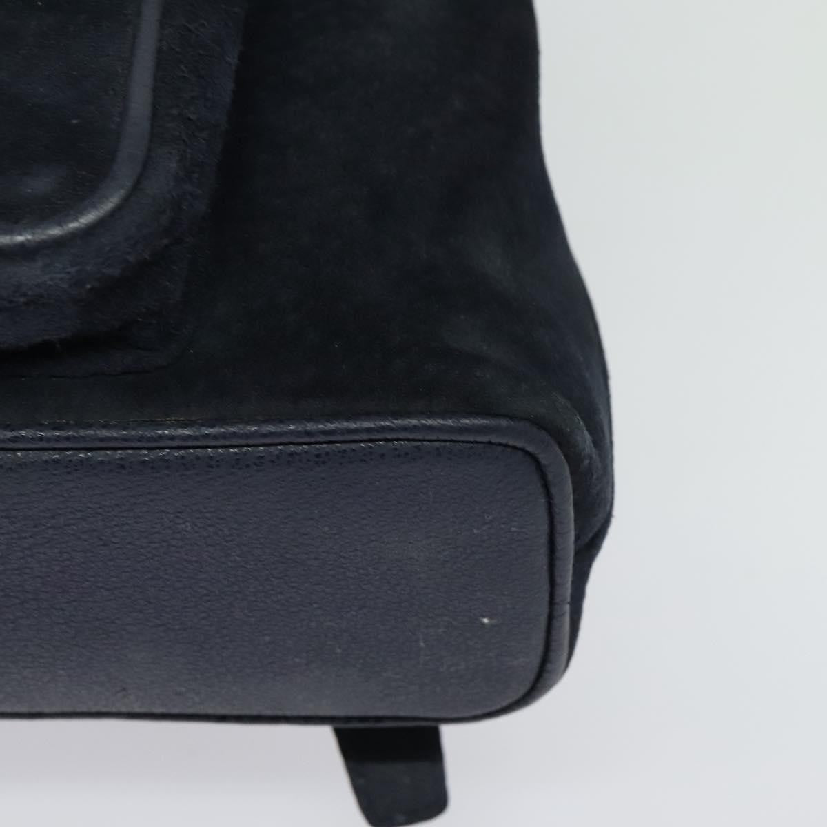 Gucci GUCCI Bamboo Backpack Suede Navy Gold 003 2034 0030 Authentic ep10733 Bag