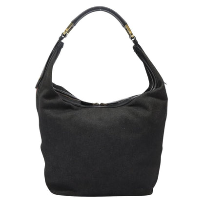 Gucci GUCCI Web Sherry Line Shoulder Bag Denim Black Red Green 73884 Authentic am8160
